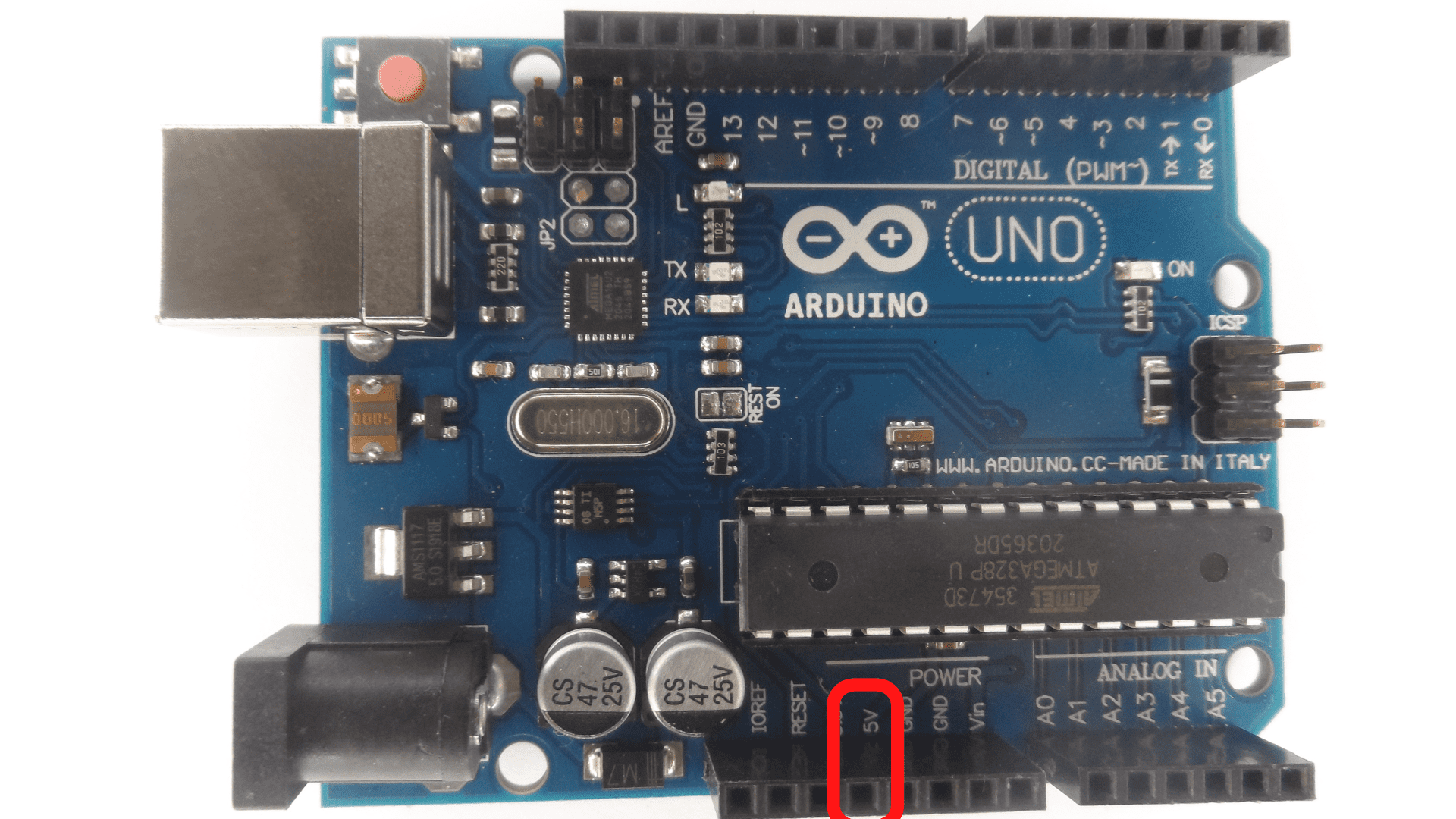 arduino pin supply the project with 5 volts