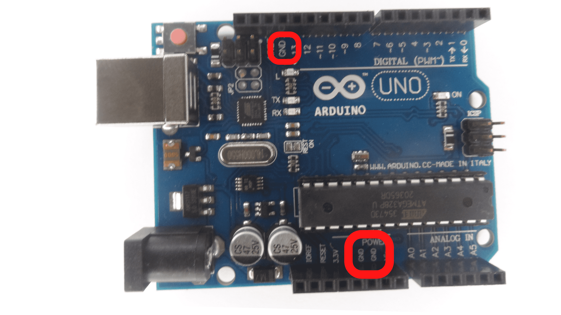 The pins on an Arduino referred to ground