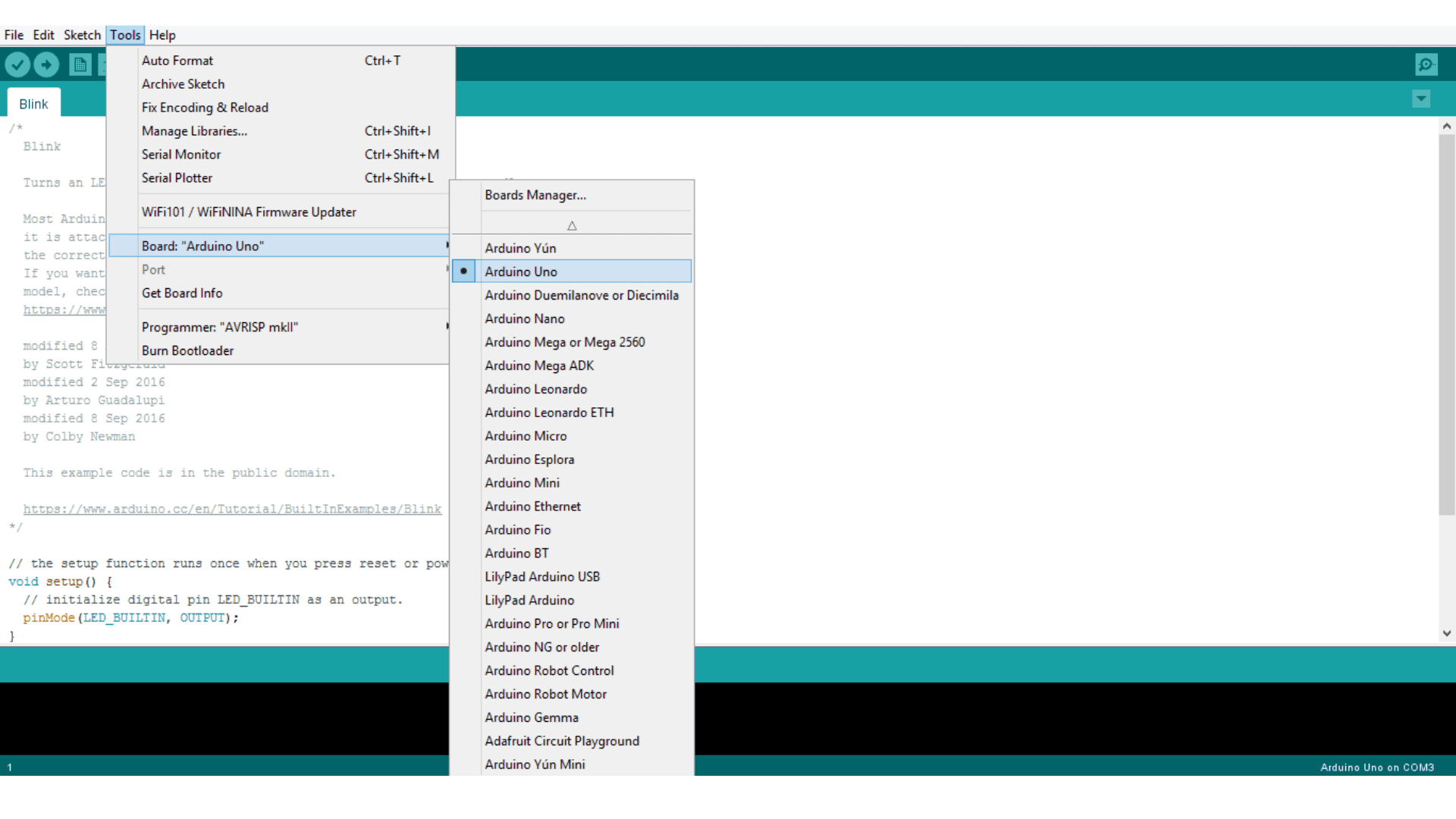 link the arduino uno hardware