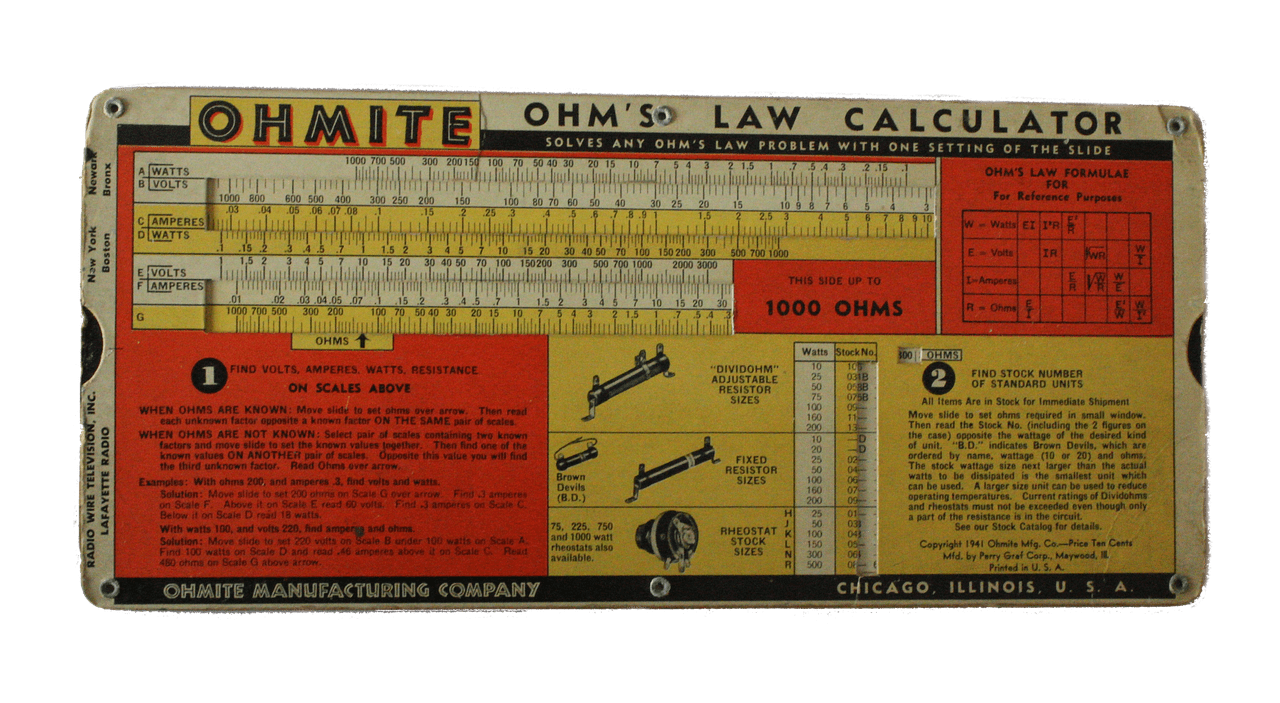 Ohm's law is used to calculate resistance