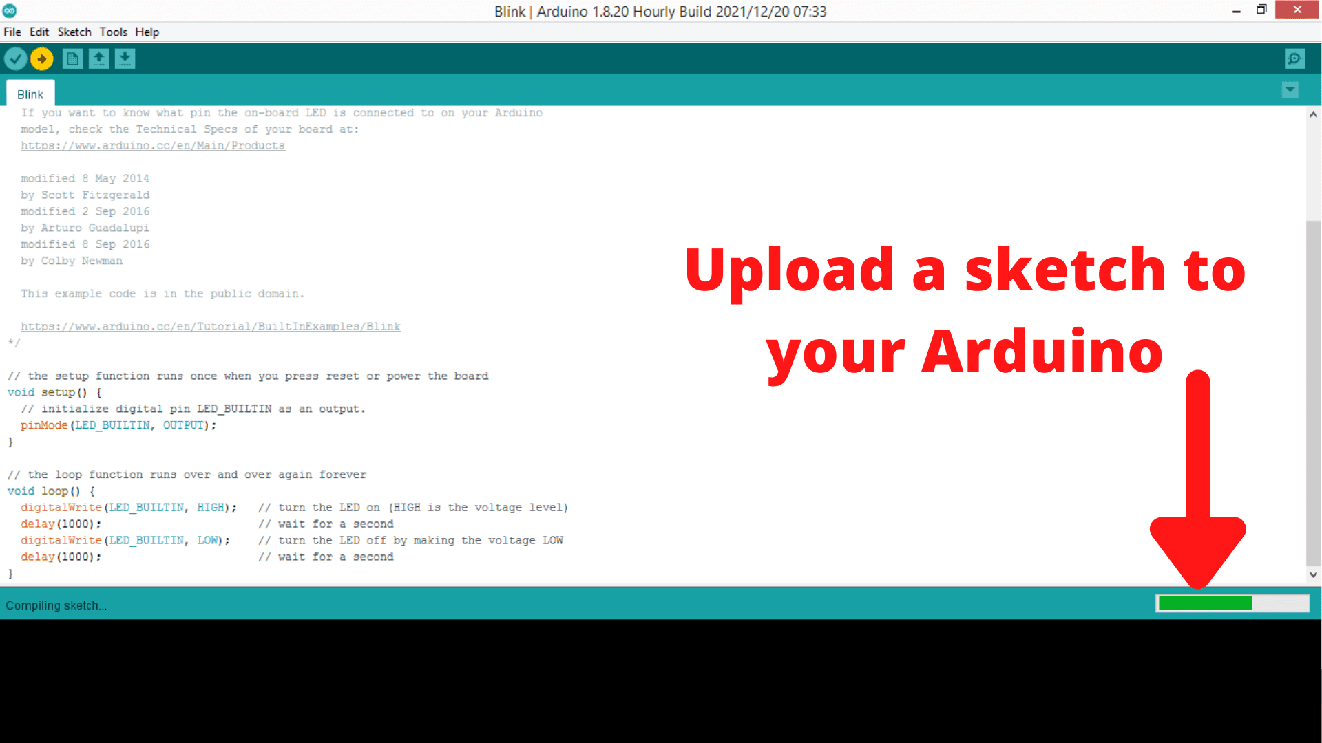 Uploading a sketch is transferring a program from your computer's hard drive