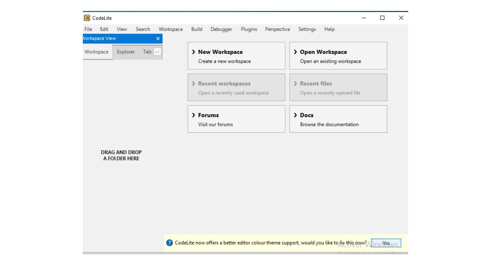 Configure the theme editor of CodeLite