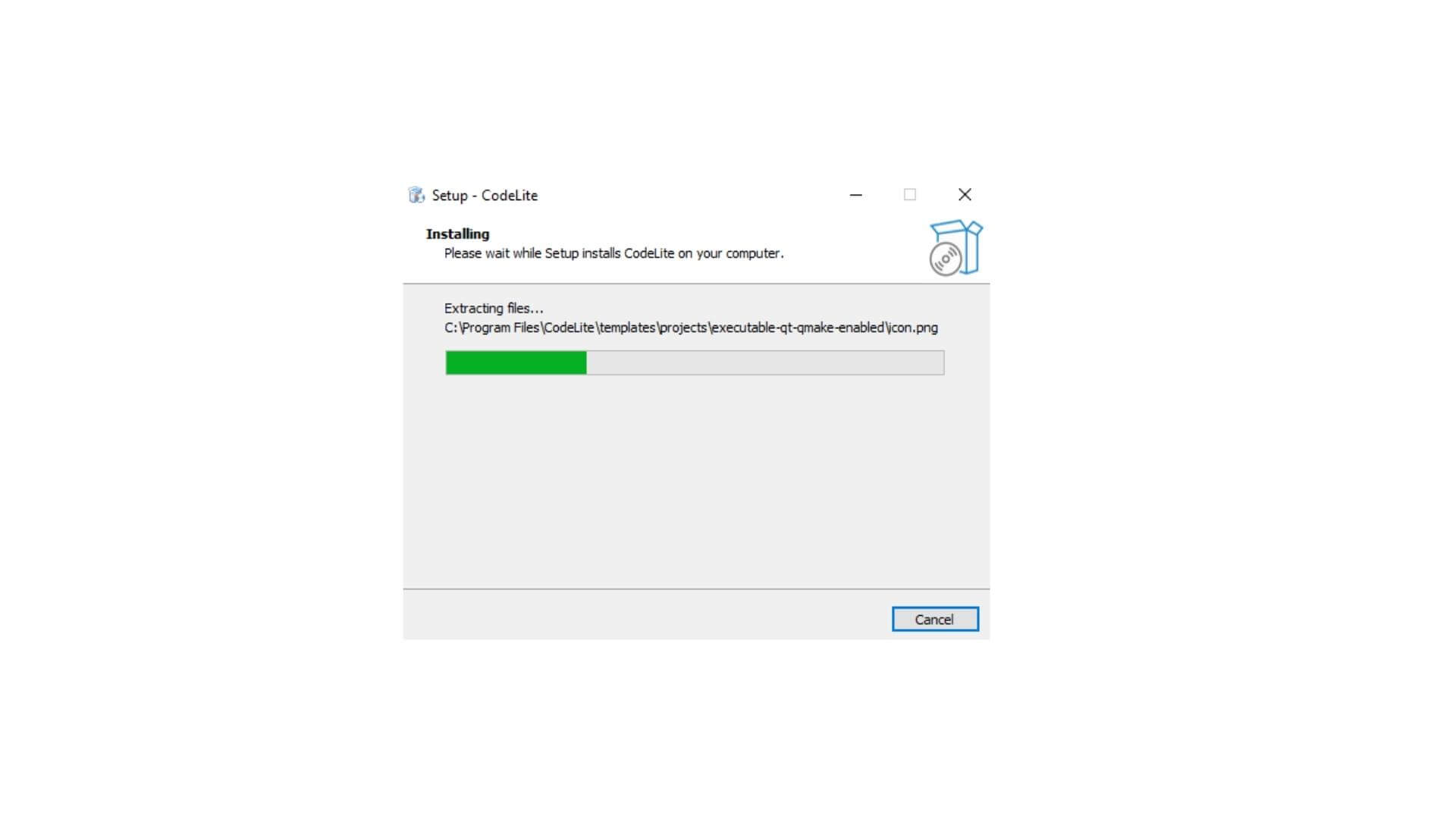 start the the installation of codelite